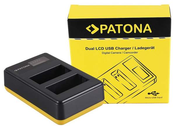 PATONA LCD Chargeur Double USB-C Avec 2X Platinum Batterie NP