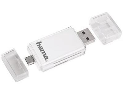 Czytnik Hama USB 2.0 SD do tabletów i smartfonów biały