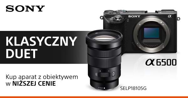 Aparat cyfrowy Sony A6500 + ob. E 18-105 mm f/4.0