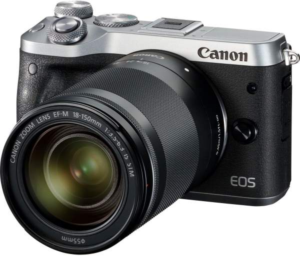 Aparat cyfrowy Canon EOS M6 srebrny  + ob. 18-150 IS STM czarny