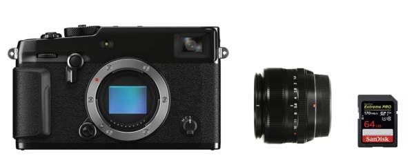 Aparat cyfrowy FujiFilm X-Pro3 + ob.56mm f/1.2 + karta 64GB - zestaw do fotografii portretowej