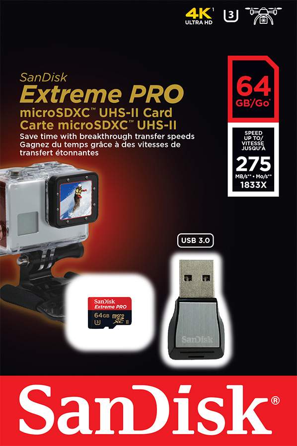 Carte mémoire SDXC SanDisk Extreme PRO 64 Go jusqu'à 300 Mo / s