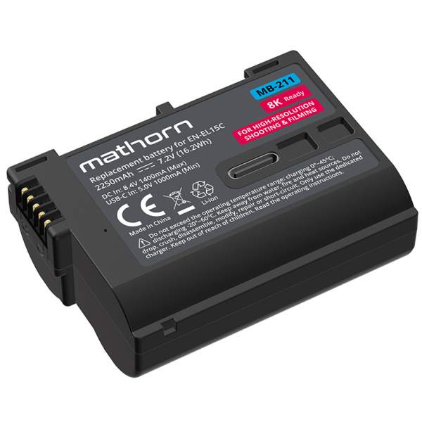 Akumulator Mathorn  MB-211 2250 mAh USB-C zamiennik Nikon EN-EL15C