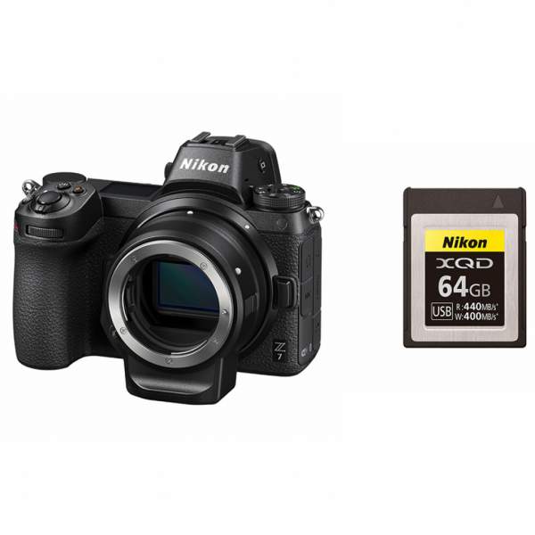 Aparat cyfrowy Nikon Z7 + adapter + karta Nikon XQD 64GB  