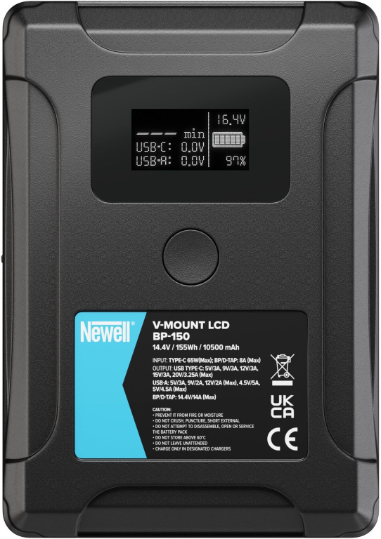 Akumulator Newell BP-150 LCD V-Mount 155Wh, 14,4V, 2x D-TAP, USB-C, USB-A (OUT)