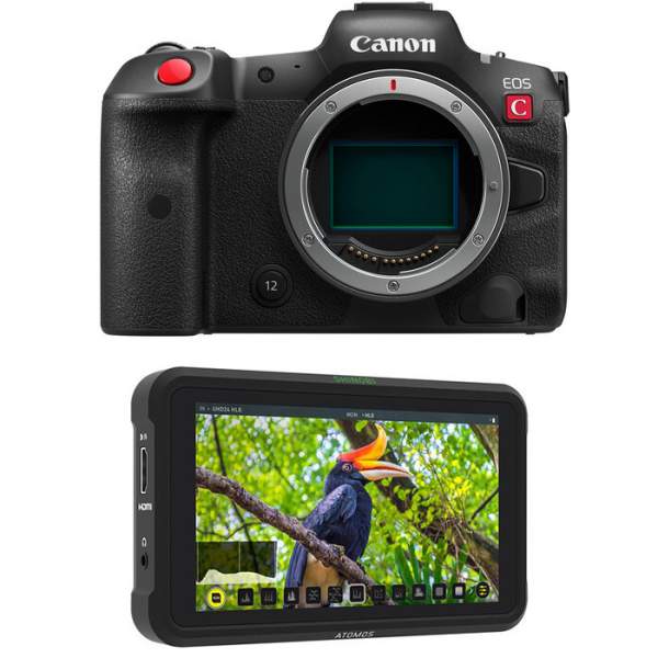 Kamera cyfrowa Canon EOS R5C + monitor Atomos SHINOBI HDMI