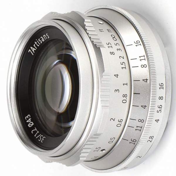 Obiektyw 7Artisans 35 mm F1.2 Fuji FX srebrny
