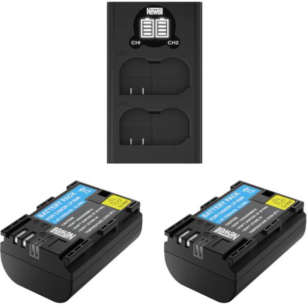 Ładowarka Newell dwukanałowa  DL-USB-C i dwa akumulatory LP-E6N do Canon