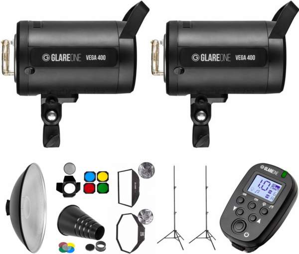 Zestaw lamp studyjnych GlareOne Vega 800 Kit Pro - zestaw