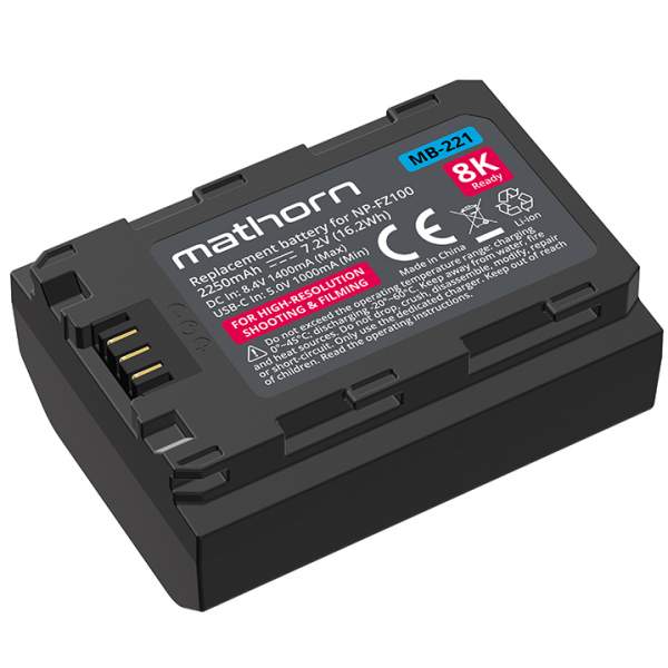 Akumulator Mathorn  MB-221 2250 mAh USB-C zamiennik Sony NP-FZ100 