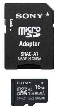 Karta pamięci Sony microSDHC 16 GB 95 mb/s UHS-I C10 U1 + adapter
