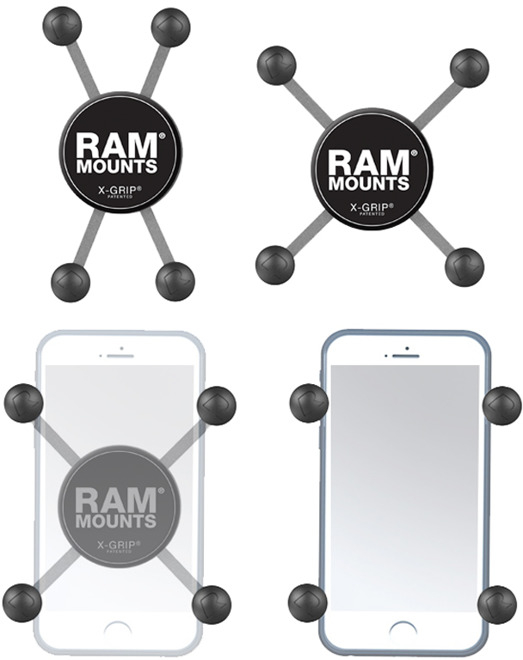 RAM Mounts Uchwyt X-Grip? do przenośnych urządzeń np. smartfon lub nawigacja samochodowa montowany do kierownicy motocykla ze śrubami M8