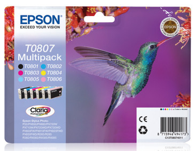 Tusz Epson T0807 Multipack 6-kolorowy 