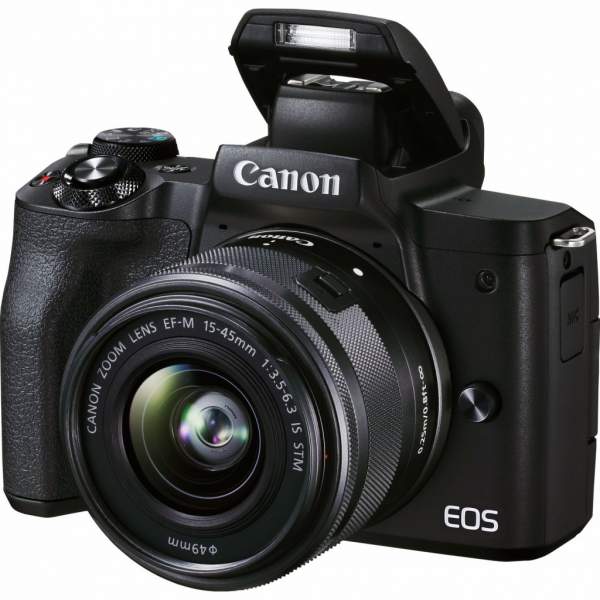 Aparat cyfrowy Canon EOS M50 Mark II czarny + 15-45 mm f/3.5-6.3