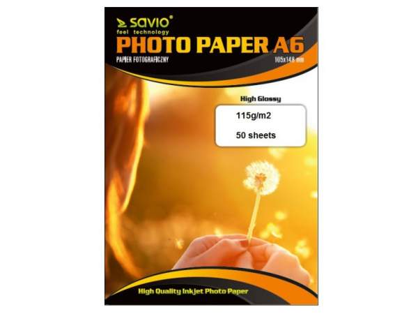 Papier SAVIO PA-02 A6 115g/m2 50 szt. błysk