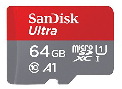 Karta pamięci Sandisk microSDHC 64 GB ULTRA 100MB/s C10, A1 + adapter SD + aplikacja Memory Zone Android