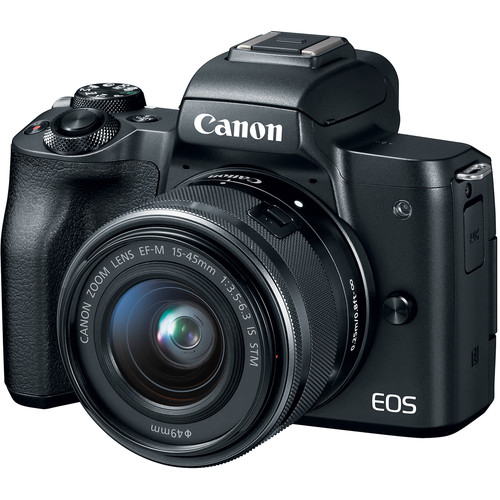 Aparat cyfrowy Canon EOS M50 + ob. EF-M 15-45 mm f/3.5-6.3 + ob. EF 50 mm  f/1.8 + adapter EF-EOS M