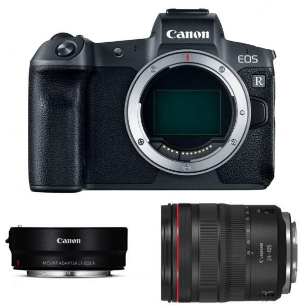 Aparat cyfrowy Canon EOS R body + adapter EF-EOS R + RF  24-105 F4.0 L IS USM