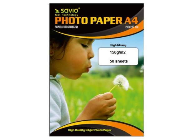 Papier SAVIO PA-09 A4 150g/m2 50 szt. błysk