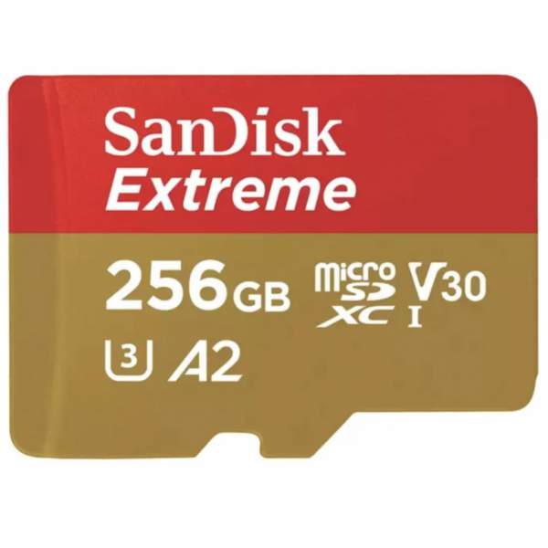 Karta pamięci Sandisk microSDXC 256 GB Extreme 190MB/s A2 C10 V30 UHS-I U3 + adapter