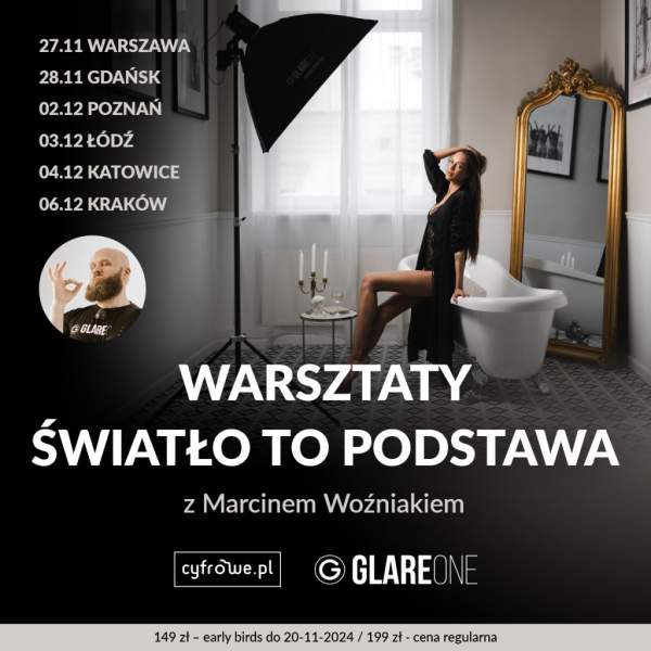 Cyfrowepl Światło to podstawa - Warsztaty podstaw fotografii studyjnej z GlareOne - Poznań